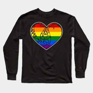 Gay Pride Flag LGBT+ Heart Long Sleeve T-Shirt